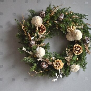 【送料半額キャンペーン】森のホワイトクリスマスwreathの画像