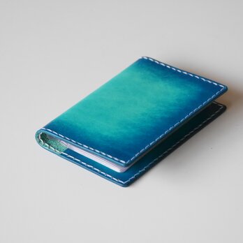 シンプルカードホルダー　ヌメ革　ブルー【海の色】の画像