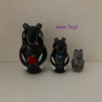 値下げしました⭐︎ マレーバクさんのマトリョーシカ　３人組　(再版)すの画像