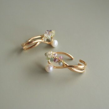 swan | イヤーカフ | 天然石・淡水パール