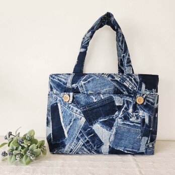 たっぷり入る❤︎デニムデザイントートbagの画像