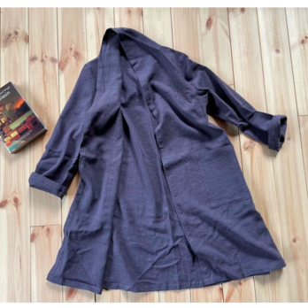 【秋SALE】linen wool リネンウールのライトコート　パープルの画像