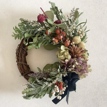 専用＊winter＊コットン＆ホオズキ ドライフラワーリース ドライ