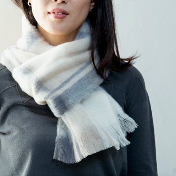Organic Merino Wool マフラー　Plaidの画像