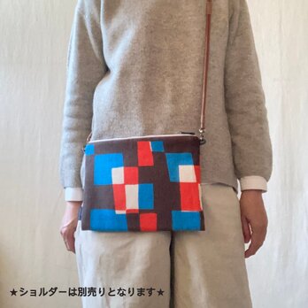 型染め サコッシュポーチ・M「ランダムチェック」