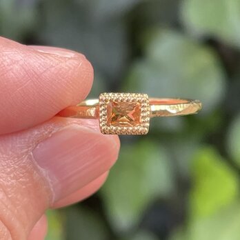 スペサルティンガーネット　LSQ　0.37ct　2段ミル　シルバーSV925リングの画像