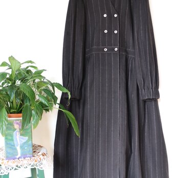 一枚限定★厚手コットン100％　ロングコートワンピース★春の画像