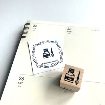 ＜ゴム製スタンプ＞「インク瓶」(20mm)の画像