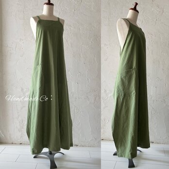 マキシ エプロン  : : khaki greenの画像