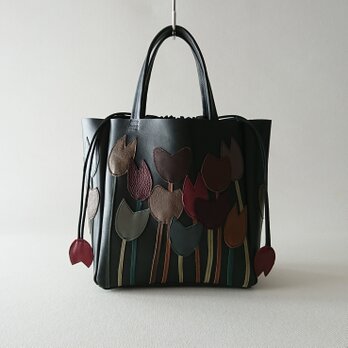 tulip leather 3way bag [black/S]の画像