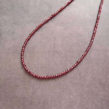 【K14gf】Colored Stone Plane Necklace／Garnet（wine）の画像