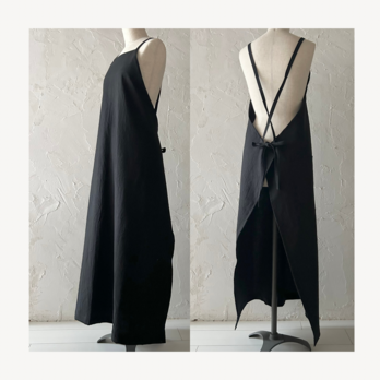 マキシ エプロン｜black