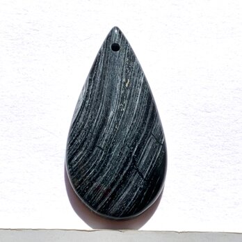 穴あきゼブラカルサイト[144] 35x18mm 27Cts　天然石 ルース／カボションの画像