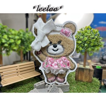 ★くまさんのお気に入り★★花柄フリル付き★刺繍ワンピース★大15.5-1枚の画像