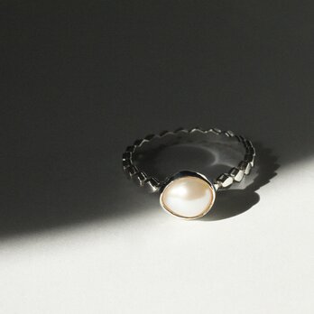 egg ring #3【Silver925+淡水パール】size13の画像