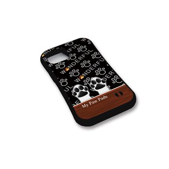 グリップケース iPhoneケース【犬球（Two Paws）ブラック】（名入れ可）の画像