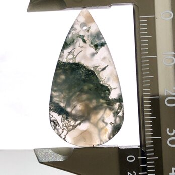 穴あきモスアゲート[304] 35x19mm 26Cts　天然石 ルース／カボションの画像