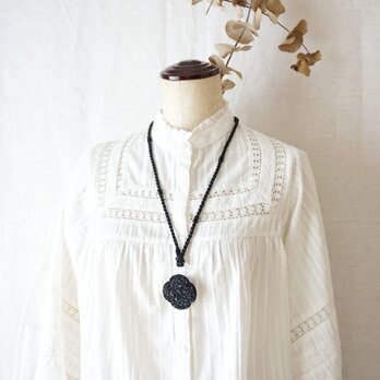 受注製作【 jet black,flower 】necklace-02の画像