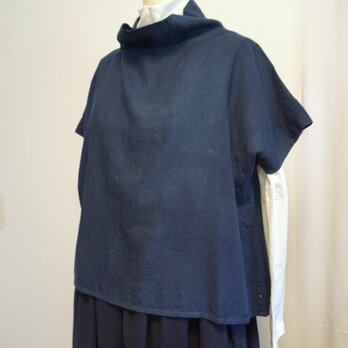藍染　HUIS　ウールタートルネックプルオーバー　淡の画像
