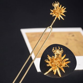 ゲッカビジンのかんざし - 上品な金色が際立ち、リアルに仕上げた K163の画像
