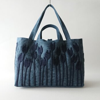 denim tulip 2way toteの画像