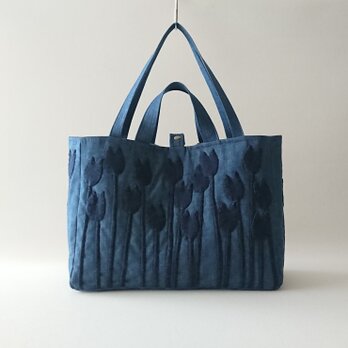 denim tulip 2way toteの画像