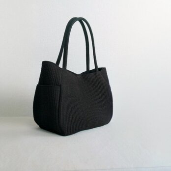 ブラック ヌビ たっぷりポケット ぷっくりバッグ