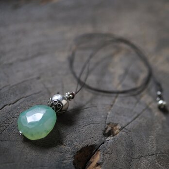 -Chalcedony・Afgan silver・old Amber- long pendantの画像