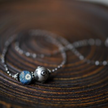 -Eye beads・Afgan silver- braid necklaceの画像