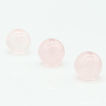 卸売 送料無料 3個セット ローズクォーツ8mm 穴1.5mm 丸玉┊ハンドメイド素材【1個400円】の画像