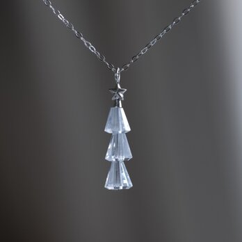 シルバーMサイズ　Tiny tree necklace　ツリーネックレス　星　クォーツ　クリスマスツリーの画像