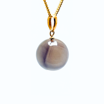 12mm まんまる スモーキークォーツ/茶水晶  K18 K18GP 天然石ネックレス - 水晶玉Mの画像