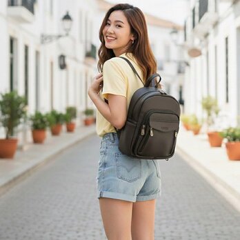 ミニリュック レディース ハンドメイド バッグ レザー 防水