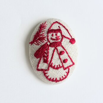 クリスマスの刺繍ブローチ(christmas）#313の画像
