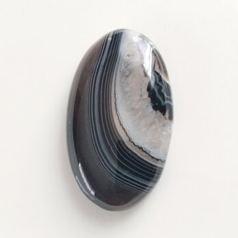 ブラックバンデッドアゲート　36x21mm　ルースの画像