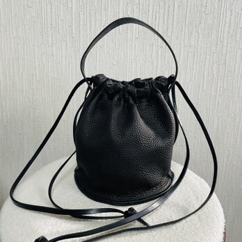 姫路レザーやわらか巾着バッグの画像