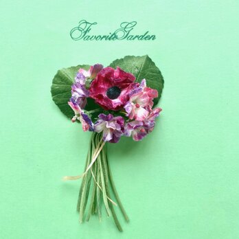 布花 ヴィンテージカラーのコサージュCの画像