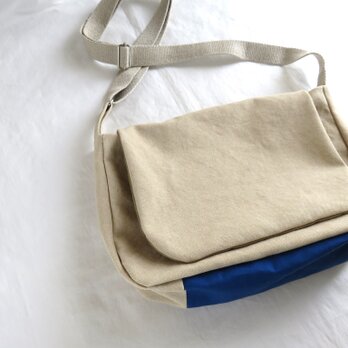 Messenger　bag    　倉敷帆布のフラップ付きショルダーバッグの画像