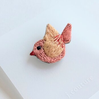ことりのミニ刺繍ブローチ【botanical】#315の画像