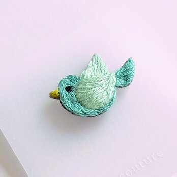 ことりのミニ刺繍ブローチ【botanical】#316の画像