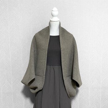 厚手ウールモッサ◇ベージュ◇マーガレットカーディガンの画像