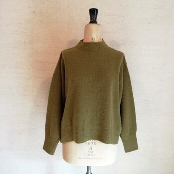 【特別提供品】ウールブークレハイネックプルオーバー　ライム