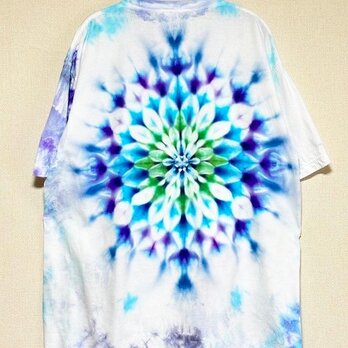 タイダイ染め Tシャツ　XLサイズ　大曼荼羅　　ブルー×パープル　ムラ染め　Hippies Dye HD22-75の画像