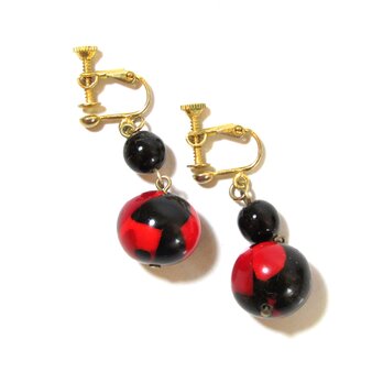 50s Vintage Glass Beads Drop Earringsの画像