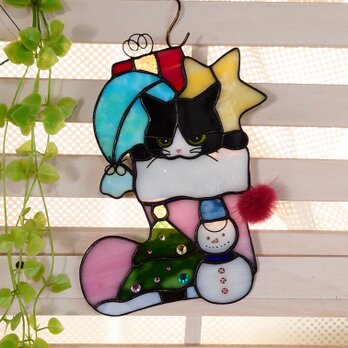 ステンドグラスのクリスマスパネル-1の画像