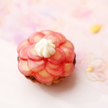 ガラスのミニチュアりんごのタルト　★ガラスのミニチュア洋菓子店★の画像