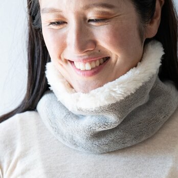 リバーシブル　Organic Cotton Fur ネックウォーマー【ヤク混ファー×スーピマコットンファー】の画像