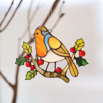 ロビン  クリスマスを告げにくる小鳥〈 ステンドグラス 〉の画像