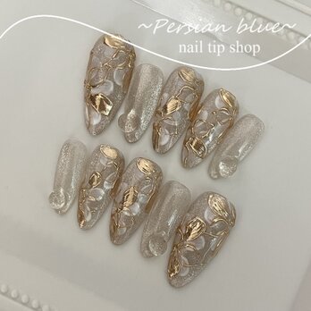 マグネットニュアンスフラワーネイルの画像