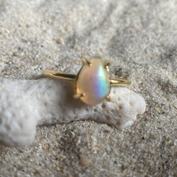 *sv925*Opal Ring 雫型ウェロエチオピアオパールのリングの画像